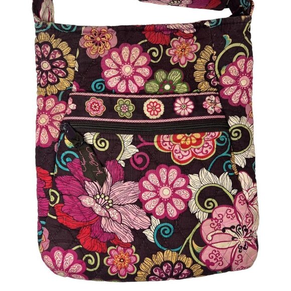 VERA BRADLEY Mod Floral Pink Hipster Crossbody Messenger Bag Floral Quilted - Picture 3 of 16
